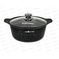 Кастрюля 3,0л со стеклянной крышкой АП тем.мрамор кмти33а M.I.*3