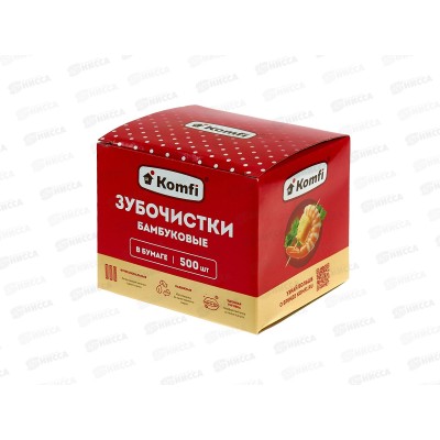 Зубочистки бамбуковые KWN500KB 500шт в инд бум упак в коробке *50
