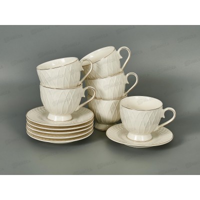 Набор чайный 12 предметов 202508 Золотая линия 230мл *4 Набор чайный 12 предметов 202508 Золотая линия 230мл *4