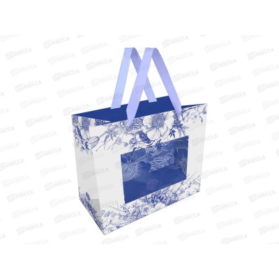 Пакет подарочный 23*18*10см MESHU &quotBlue flowers&quot, MS_61697*12