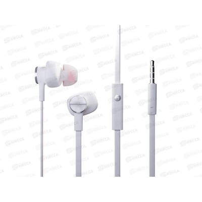 Наушники вакуумные AUX разъём с МК 1.2м More choice P42 White Silver Наушники вакуумные AUX разъём с МК 1.2м More choice P42 White Silver