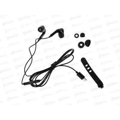 Наушники вакуумные Туре-С разъем с МК р/г 1,2м More choice G29a Black