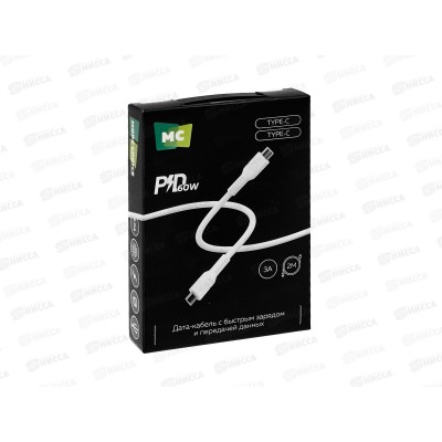 Дата-кабель USB 3.0A PD60W для Type-C More choice K65aa 2м White *24 Дата-кабель USB 3.0A PD60W для Type-C More choice K65aa 2м White *24