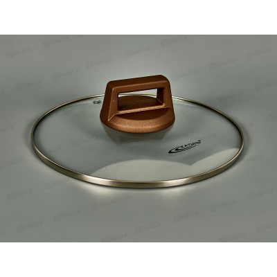 Крышка 22см стекл с мет. ободком и пароотвод КТ-022-РК