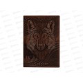 Обложка д/паспорта OfficeSpace Волк кожа,тиснение коричневая 339856 *5