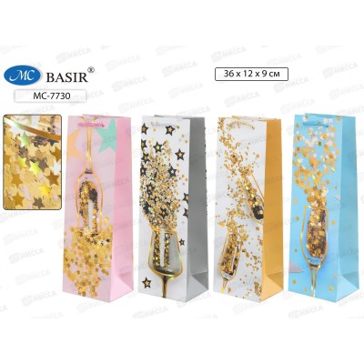 Пакет подароч. бумажный, 36*12*9см, Праздничный плотный МС-7730-1 *20