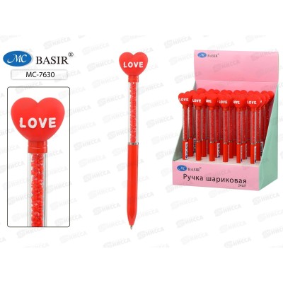 Ручка шар. BASIR Сердечко Love,MC-7630*24