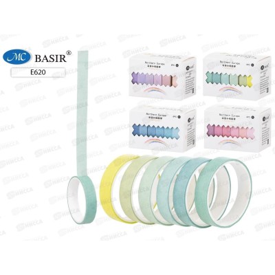 Скотч декоративный цветной-градиент/асс/ 15мм*2м 6шт Е620