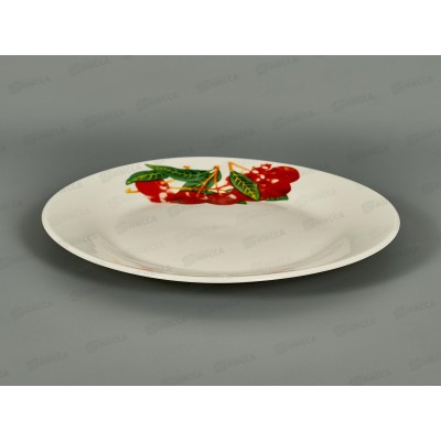 Тарелка плоская круглая 20см Вишенки т8-3115ц