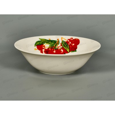 Салатник круглый 17,5см 550мл Вишенки фарфор с7-3115ц *12/72
