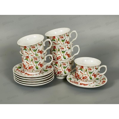 Набор чайный 12пр Блюдце 14см+кружка 240мл Рябина в п/у 12-19908 *1/6