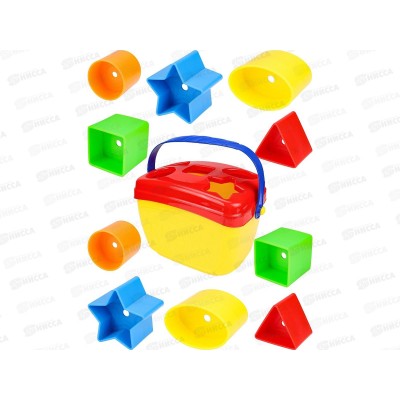 Сортер-ведерко (красный, желтый, синий), И-0800  *8