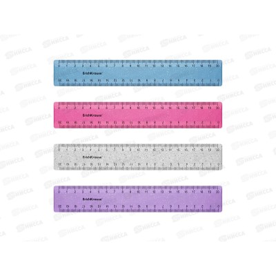 Линейка 20см EK пласт., Glitter  асс. 55516 *44