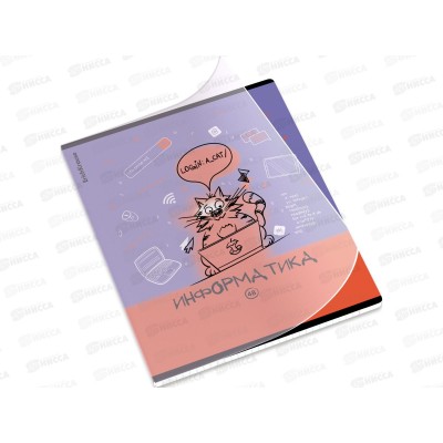 Тетрадь 48л кл. ПОЛИ Котоформулы Информатика, пласт.обл. 59536 *5/100
