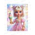 Алмаз. мозаика (блест.) 23х30см Куколка-мороженка, НД-1566 с подр.