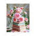 Алмаз. мозаика (блест.) 40х50см Цветы и книги, НД-1415 с подр.