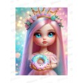 Алмаз. мозаика (блест.) 23х30см Куколка с пончиком, НД-1571 с подр.