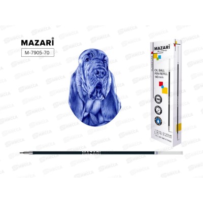 Стержень масл. 140мм MAZARI  синий, 1мм, М-7905-70 *100/1000/3000