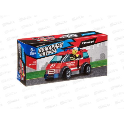 Конструктор Bondibon Пожарная служба, Машина 83дет ВВ3659