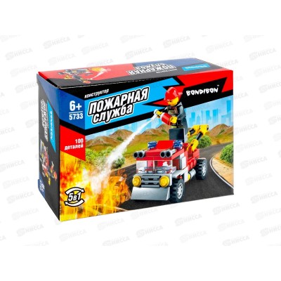 Конструктор Bondibon Пожарная служба, Машина 100дет ВВ5733