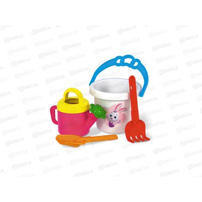 Набор песочный "Цветняшки" 01880 (ведро, совок, грабли, лейка) Набор песочный "Цветняшки" 01880 (ведро, совок, грабли, лейка)