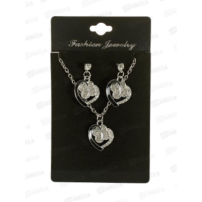 Набор бижутерии цепочка с кулоном+серьги гвоздики в асс №745