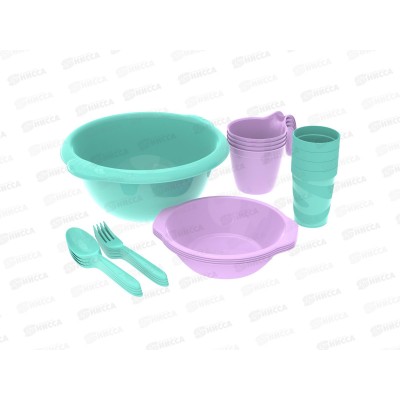 Набор посуды для пикника №1 &quotПраздничный&quot (4 персоны, 21пр.) АП 172