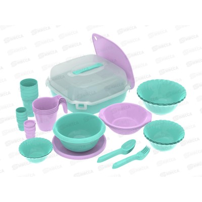 Набор посуды для пикника №22 "Загородный" (4 персоны, 43пр.) АП 781 Набор посуды для пикника №22 "Загородный" (4 персоны, 43пр.) АП 781