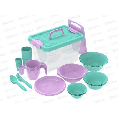 Набор посуды для пикника №29 "Веселая компания - 2" (4 персоны, 41пр.) АП 1001 Набор посуды для пикника №29 "Веселая компания - 2" (4 персоны, 41пр.) АП 1001