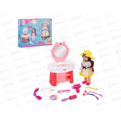 Набор "Модница" "Girl's club" IT109912 кукла 30см, трюмо, в/к 47*33*9 Набор "Модница" "Girl's club" IT109912 кукла 30см, трюмо, в/к 47*33*9