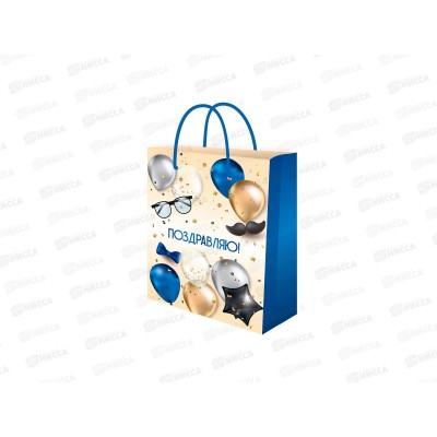 Пакет подарочный MI 11,5х14,5х6см Джентельмен, ППК-7884*12