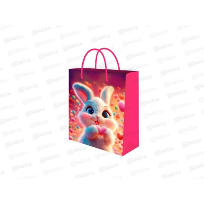 Пакет подарочный MI 11,5х14,5х6см Зайка с сердечком, ППК-7880*12