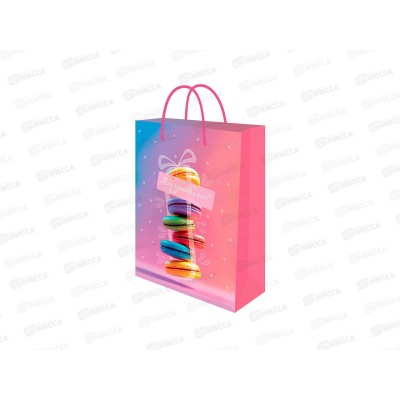 Пакет подарочный MI 14х20х6,5см Макарунсы, ППК-7087 *12