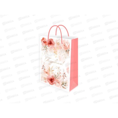 Пакет подарочный MI 22х31х10см Нежные цветы, ППК-7895  *12