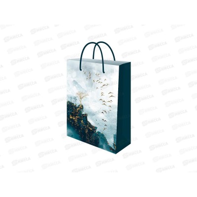 Пакет подарочный MI 22х31х10см Птицы над склоном, ППК-7893  *12