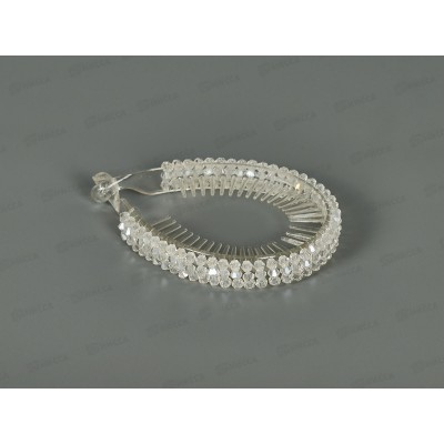 Заколка  д/в &quotБанан&quot круглая прозрачная со стразами №1113