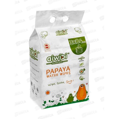 Aiwibi влажные салфетки детские Очищающие Papaya 3*84шт спайка *4 Aiwibi влажные салфетки детские Очищающие Papaya 3*84шт спайка *4