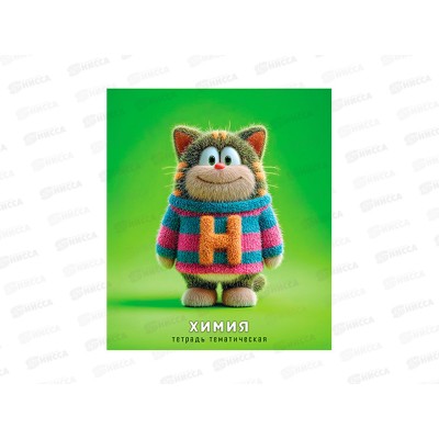 Тетрадь 48л кл. Апплика Котики в свитерах,Химия, С0204-06 *80