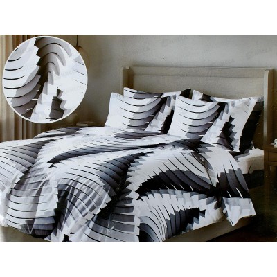 КПБ 2,0 сп PANDORA полисатин с евро простыней 5D Спираль снов