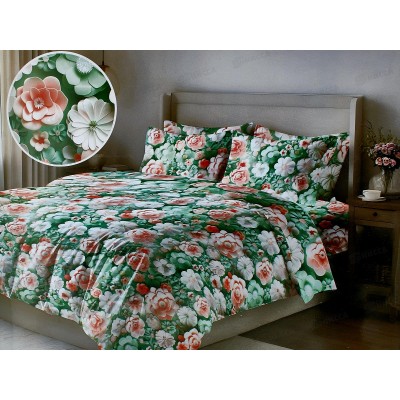 КПБ 2,0 сп PANDORA полисатин с евро простыней 5D Цветочнвй танец КПБ 2,0 сп PANDORA полисатин с евро простыней 5D Цветочнвй танец