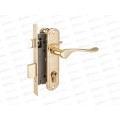 Замок врезной Аллюр 127/1 GP латунь с руч *12 081 (деф.уп)