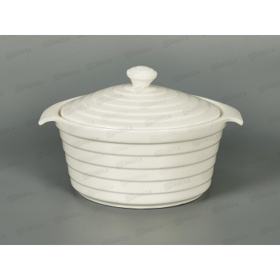 Кастрюля жаропрочная керамика 750мл 19*16*7,5см белая 90102 *16