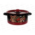 Кастрюля 5,5л широкая декор цил красно-черная с пластм кноп С16117.38