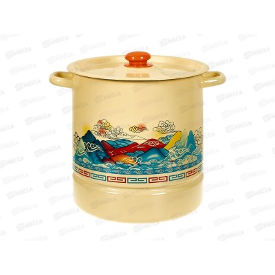 Мантоварка 12л палевая (4 вставки) Горы с пл.кнопк С1724.3П*108  *2