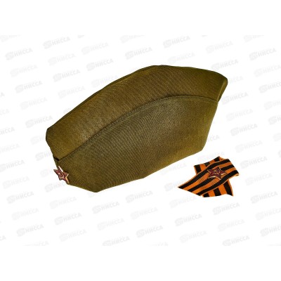 Пилотка со звездой (эконом) размер 56+брошь ар.ПБР2-56