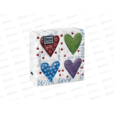 Салфетки 1слойные 40листов  24*24 Desna Design С любовью,57458*32