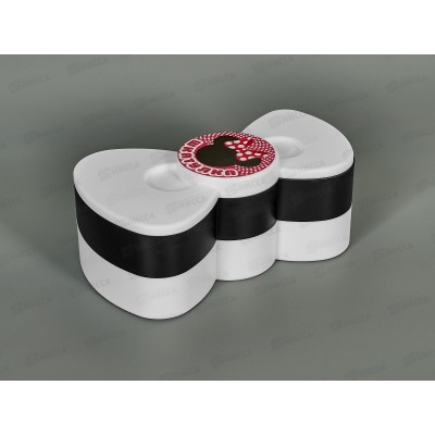 Шкатулка &quotБантик&quot 2 яруса чёрный/белый TZ-20114-2