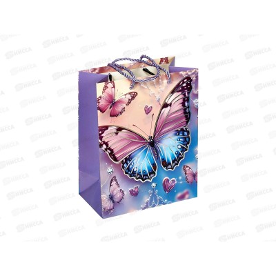 Пакет бумажный люкс 18*23 Бабочки 9103S *12