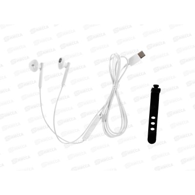 Наушники вкладыши Туре-С разъем с МК длина 1.2м More choice G19a White Наушники вкладыши Туре-С разъем с МК длина 1.2м More choice G19a White