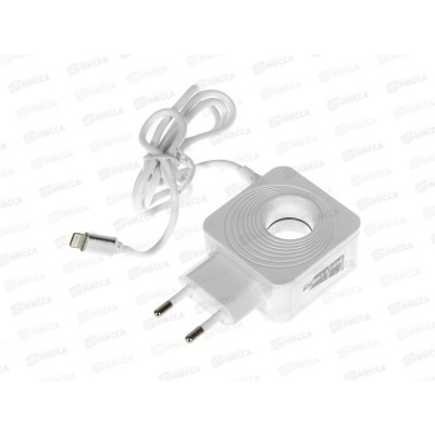 З/у сетевое 2USB 2.1А в/к LED подсветка More choice NC48i White
